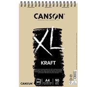 CANSON XL KRAFT RAYADO DROGNO BLOC con 60 fogli A4 - Spirale Microporforatory - 21x297 cm - 90G - Colore beige
