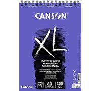 Canson XL Mix Media textured album per acquerello spiralato lato corto 300g/m grana media A4 30 fogli