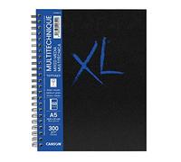 Canson XL Mix Media Textured Book spiralato lato lungo, copertina rigida, A5, 34 fogli 300 g/m, grana media