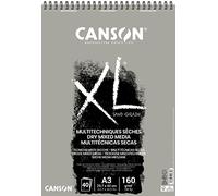 Canson XL Sand Grain, album da disegno carta realizzata con materiali organici rinnovabili,A3, 40 fogli, 160g/m effetto sabbiato grigio