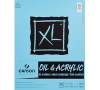 Canson XL Series-Blocco di Carta acrilica e Olio a Prova di sbavatura, Effetto Tela, piegabile, 61,7 kg, 27,9 x 35,6 cm, Bianco, 24 Fogli, 0, 11"X14"