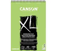 Canson XL Blocco da disegno riciclato con 50 fogli A3 - Spirale microperforata - Grana fine - 160G - colore bianco