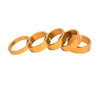 CANSUCC 5PCS 28.6MM Set di rondelle per forcella anteriore per bici Set di guarnizioni per stelo della bicicletta Cuffia distanziatore forcella (Oro)