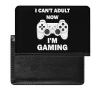 Can't Adult Now I'm Gaming, custodia a portafoglio da viaggio con scomparto per carte di credito, per donne e uomini