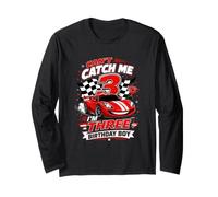 Can't Catch Me Im Tre Compleanno Ragazzo Race Car Driver Racing Maglia a Manica