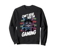 Can't Hear You I'm Gaming Grumpy Gamer Cat Design Felpa
