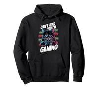 Can't Hear You I'm Gaming Grumpy Gamer Cat Design Felpa con Cappuccio