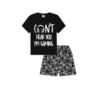 Can't Hear You I'm Gaming - Pigiama corto in cotone, colore nero Nero 13-14 Anni