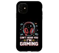 Cant Hear You Im Gaming Pixel Art Retro Headset Video Gamers Custodia per iPhone 11