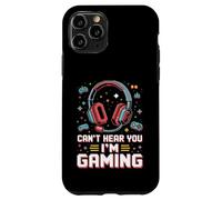 Cant Hear You Im Gaming Pixel Art Retro Headset Video Gamers Custodia per iPhone 11 Pro