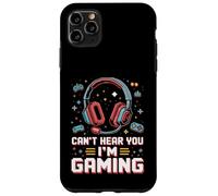 Cant Hear You Im Gaming Pixel Art Retro Headset Video Gamers Custodia per iPhone 11 Pro Max