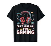 Cant Hear You Im Gaming Pixel Art Retro Headset Video Gamers Maglietta