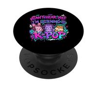 Can't Hear You I'm Listening To K-Pop Animals divertente PopSockets PopGrip Adesivo