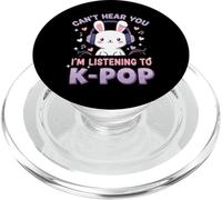 Can't Hear You I'm Listening To K-Pop Cute Rabbit Music Fan PopSockets PopGrip per MagSafe