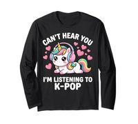 Can't Hear You I'm Listening To K-Pop Music Korean Pop Maglia a Manica