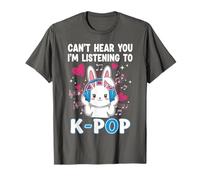 Can't Hear You I'm Listening To K-Pop Tee Kawaii Bunny K-Pop Maglietta