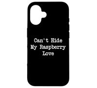 Can't Hide My Raspberry Love Divertente Lampone Minimalista Custodia per iPhone 16