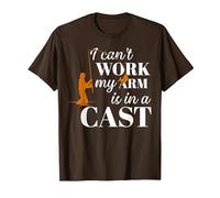 Can't Work Today My Arm is in a Cast Shirt Funny Fly Fishing Maglietta, Uomo, Marrone, M