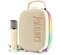 Canta Tu - Nina, Macchina Per Karaoke Con 2 Microfoni Wireless Inclusi, Altoparlante Portatile Bluetooth, Colore Beige Con Luci Led E Cambio Voci, Per Bambini Ragazzi E Adulti