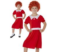 Cantando Orfanello Costume Ragazze Annie Scuola Play Costume + Parrucca