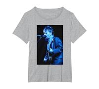 Cantante dei Radiohead Thom Yorke Glastonbury 2003 Maglietta, Donna Plus-Size, Grigio Melange, 6X