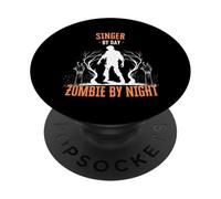 Cantante di Day Zombie by Night Divertente Halloween Musica Vocalist PopSockets PopGrip Adesivo