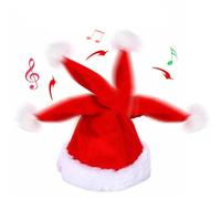 Cantare cappelli natalizi a batteria danzante a babbo Natale per adulti bambini, peluche in velluto divertente swing elettrico che si muove cappello da Babbo Natale con regali di natale di Natal