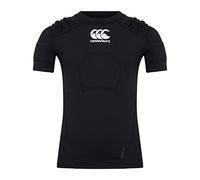 Canterbury Gilet protettivo da rugby professionale unisex per bambini, protegge petto e spalle, traspirante, leggero e flessibile, nero/bianco/argento, MB