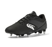 Canterbury Phoenix Raze Soft Ground Rugby Boots, Stivali Unisex-Adulto, Nero e Bianco, 44 EU