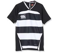 Canterbury Vapodri Evader Hooped Rugby Jersey da Ragazzo, Bambino, QA00423098A, Nero/Bianco, 8