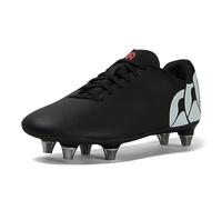 Canterbury Speed Raze Soft Ground - Scarpe da Rugby per Bambini, Nero e Bianco, 20 EU