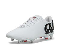 Canterbury Speed Raze Soft Ground Rugby Boots, Stivali Uomo, Bianco, 7.5 UK