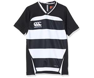 Canterbury Vapodri Evader Hooped Rugby Jersey da Ragazzo, Bambino, QA00423098A, Nero/Bianco, 8