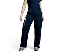 Canterbury Women's Open Hem Stadium Pants | Tracksuit/Lounge Pants | Jogging Bottoms | Durable | Full-Leg Size Zip Track Pants, Navy, 10