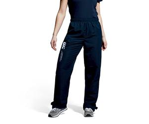 Canterbury Women's Open Hem Stadium Pants | Tracksuit/Lounge Pants | Jogging Bottoms | Durable | Full-Leg Size Zip Track Pants, Navy, 8
