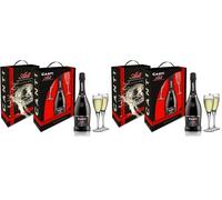 CANTI Asti DOCG Spumante Dolce + 2 Bicchieri Luxury Pack - 1 X 750 ml (Confezione da 2)