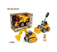 Cantiere Smonta E Rimonta 3 Ass Giocattolo Mezzi Lavoro, Multicolore