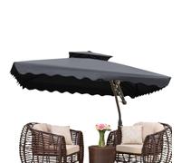 Cantilever Patio Umbrella Replacement Canopy - Polyester Fabric 2. Square Waterproof UV Resistant Coating For 4 Rib Crank Parasol - Cover Only - Outdoor Shade For Backyard Terrace Garden Villa Cafe