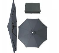 Cantilever Replacement Umbrella Canopy 6.5ft-11.5ft/2m-3.5m Patio Umbrella Replacement Canopy Ribs/8 Ribs Sun Umbrella Replacement Cloth, Uv Resistant Umbrella Canopy Cover(Gray,3m/10ft(6ribs))