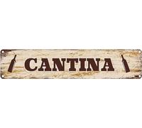 Cantina Cartello di avvertimento Cantina Novità Zone Sign Decorazione da parete per fattoria Cortile Porta d'ingresso Indoor Outdoor Cartello stradale rustico 40 x 10 cm