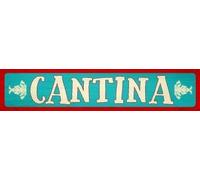 Cantina - Cartello stradale in metallo, decorazione da parete, stile vintage, 40 x 10 cm