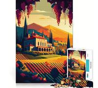 Cantina in Toscana Puzzle per ragazzi 1000 pezzi Gioco stimolante per la mente Montaggio sicuro e di qualità Attività per rafforzare i legami affettivi (38x52cm)