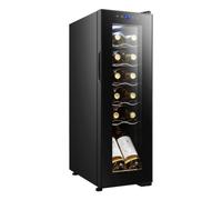 Cecotec Cantinetta Vino Bolero GrandSommelier 1250 CoolCrystal Compressor. 12 Bottiglie, Display Touch, 8-18ºC, Ripiani in Legno, LED, 25,2x45x79,5 cm, perfetta per conservare i tuoi vini.