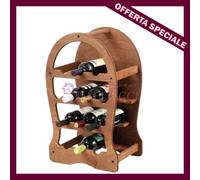 Cantinetta portabottiglie in legno 13 posti a forma di botte