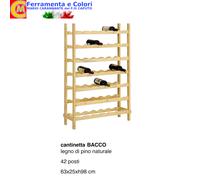 Cantinetta Portabottiglie Vino Scaffale Legno Massello Di Pino 42 Bottiglie