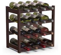 Cantinetta Portavino in Legno Bambù con 16 Scomparti per Vino Champagne, Portabo