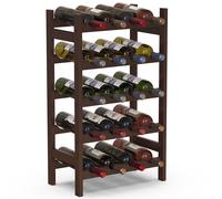 BAKAJI Cantinetta Portavino in Legno Bambù con 20 Scomparti per Vino Champagne, Portabottiglie da Terra, Cantina per Angolo Bar, Salotto, Cucina, Bistrot, Ristorante, 43.5 x 24.5 x 73 cm (Noce)
