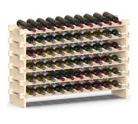 BAKAJI Cantinetta Portavino in Legno con 60 Scomparti Porta Bottiglie di Vino, Champagne, Portabottiglie da Terra, Cantina Angolo Bar per Salotto, Cucina, Bistrot, Ristorante 110 x 30 x 80.5 cm