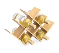 Navaris Cantinetta Portabottiglie Vino - Mini Vineria Porta Bottiglie Vino x8 Bottiglia 43,5x10x29,5cm - Scaffale Portavini in Legno Naturale Marrone