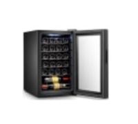 Cantinetta Refrigerata per Vino con Porta in Vetro Temperato e Struttura in Metallo - Display Touch, Luce Led, 5 Ripiani e Cestello, Nero, 220V/50Hz, 70L, 24 Bottiglie
